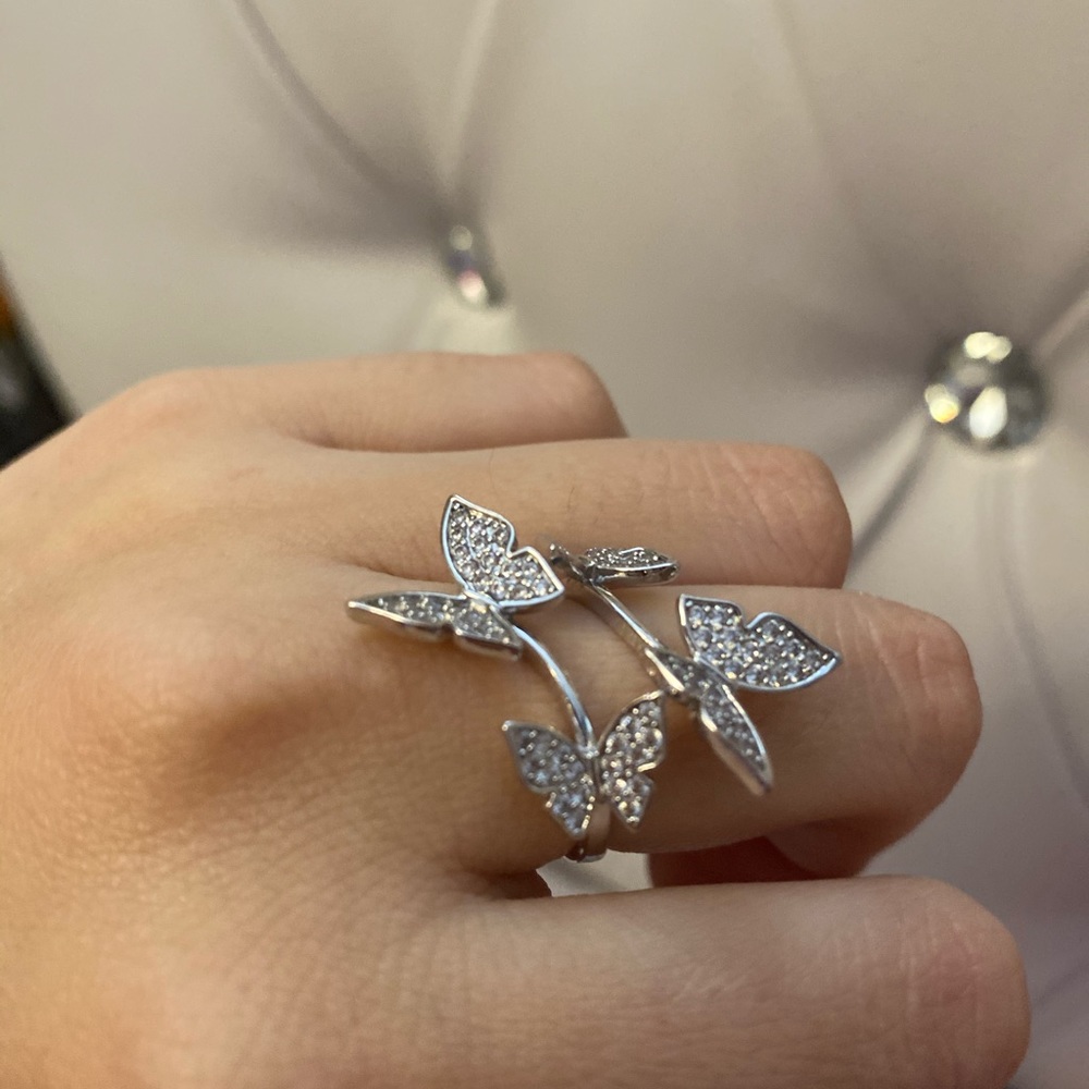 Adjustable Butterfly Ring Silver - Picture 2 of 5